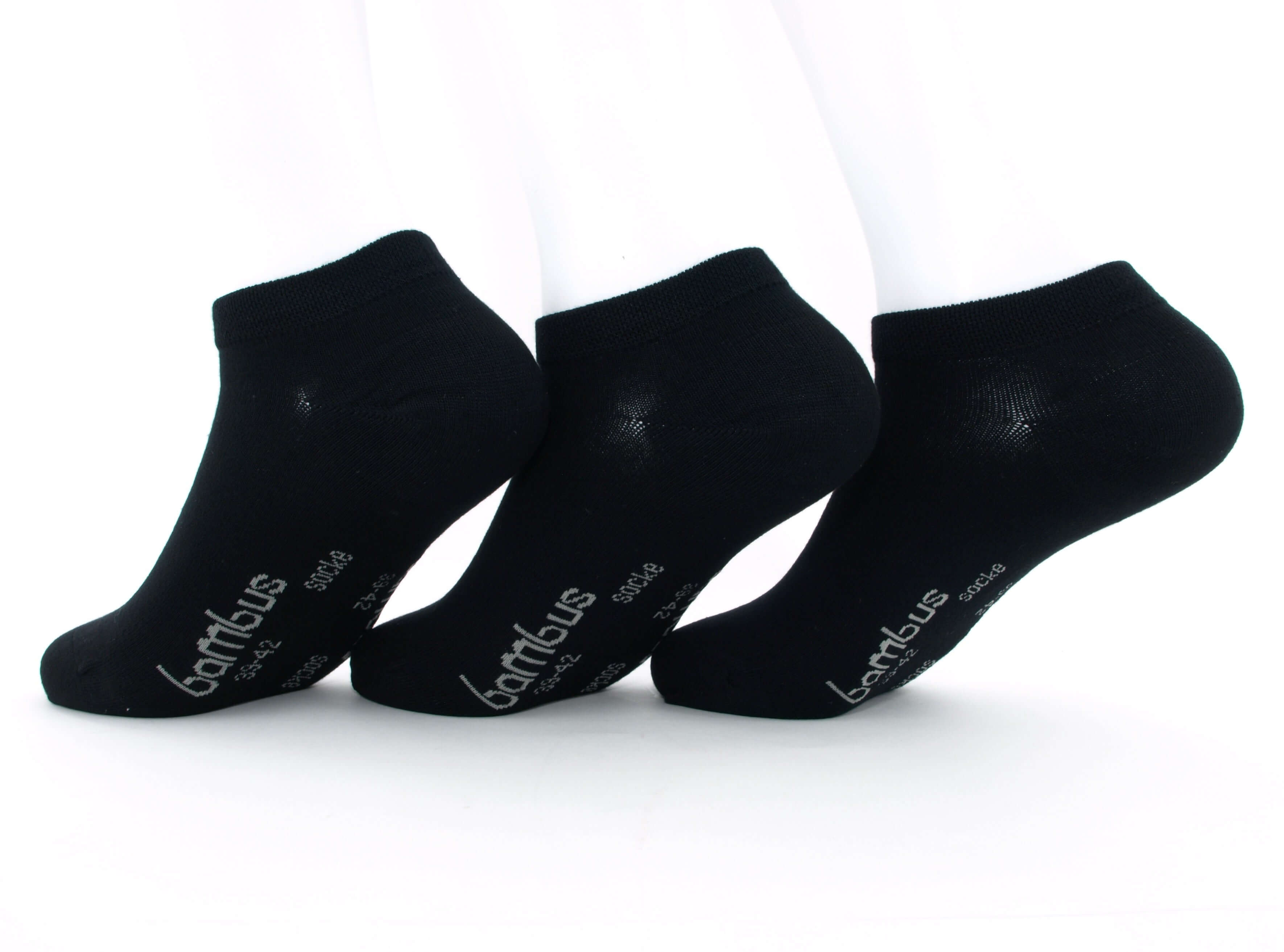 Bild: 12 Paar Bambus Socken Sneaker schwarz im Sparpack 1