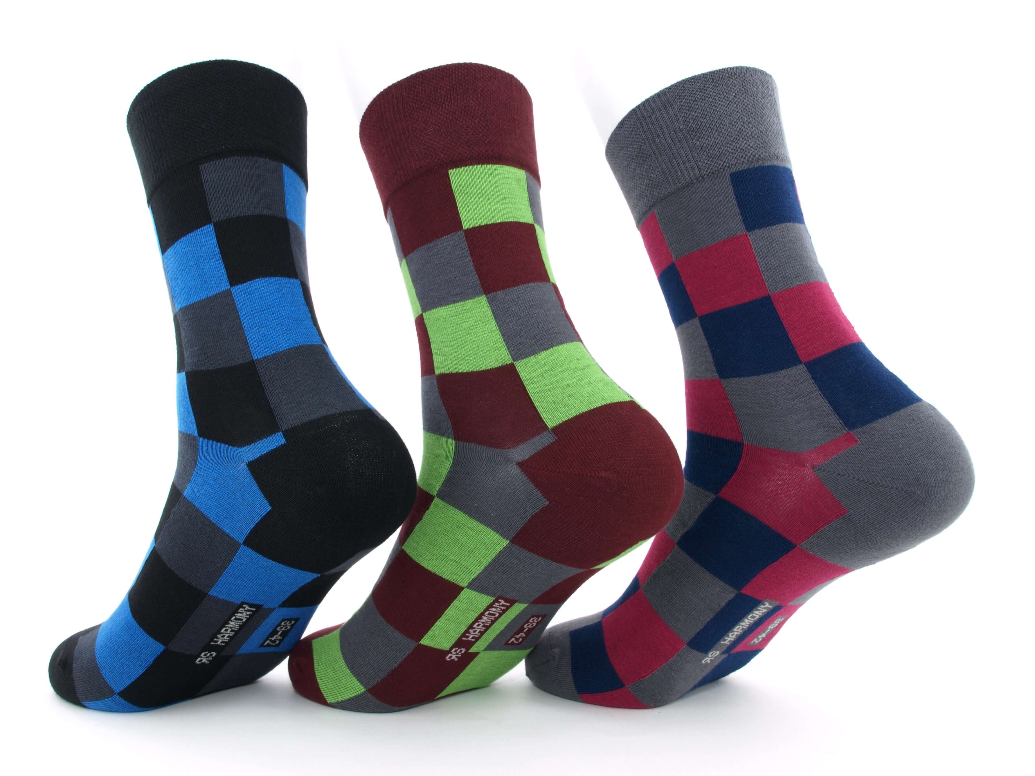 Bild: bunte Herrensocken Quadrate 2