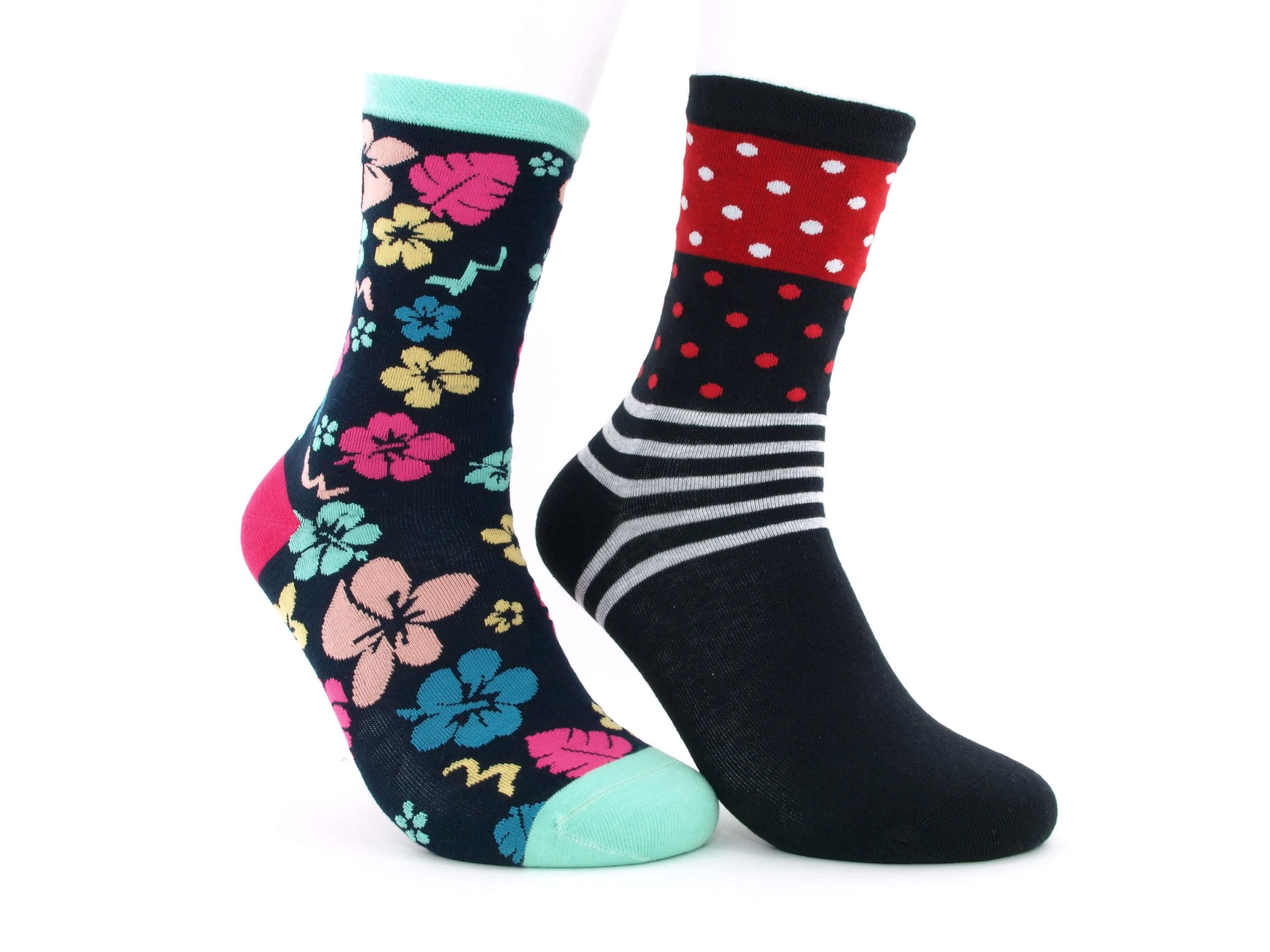 Bild: Damensocken bunt Blumen 1