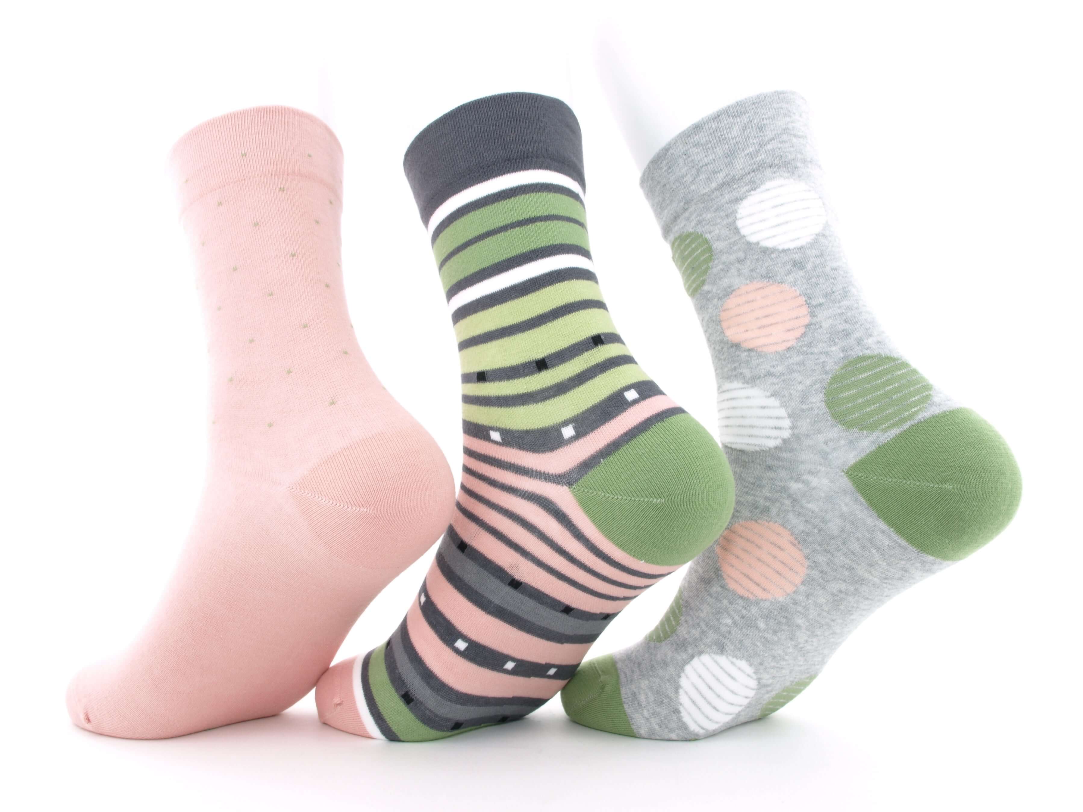 Bild: Diabetiker Socken Damen bunt Herbst grün 2