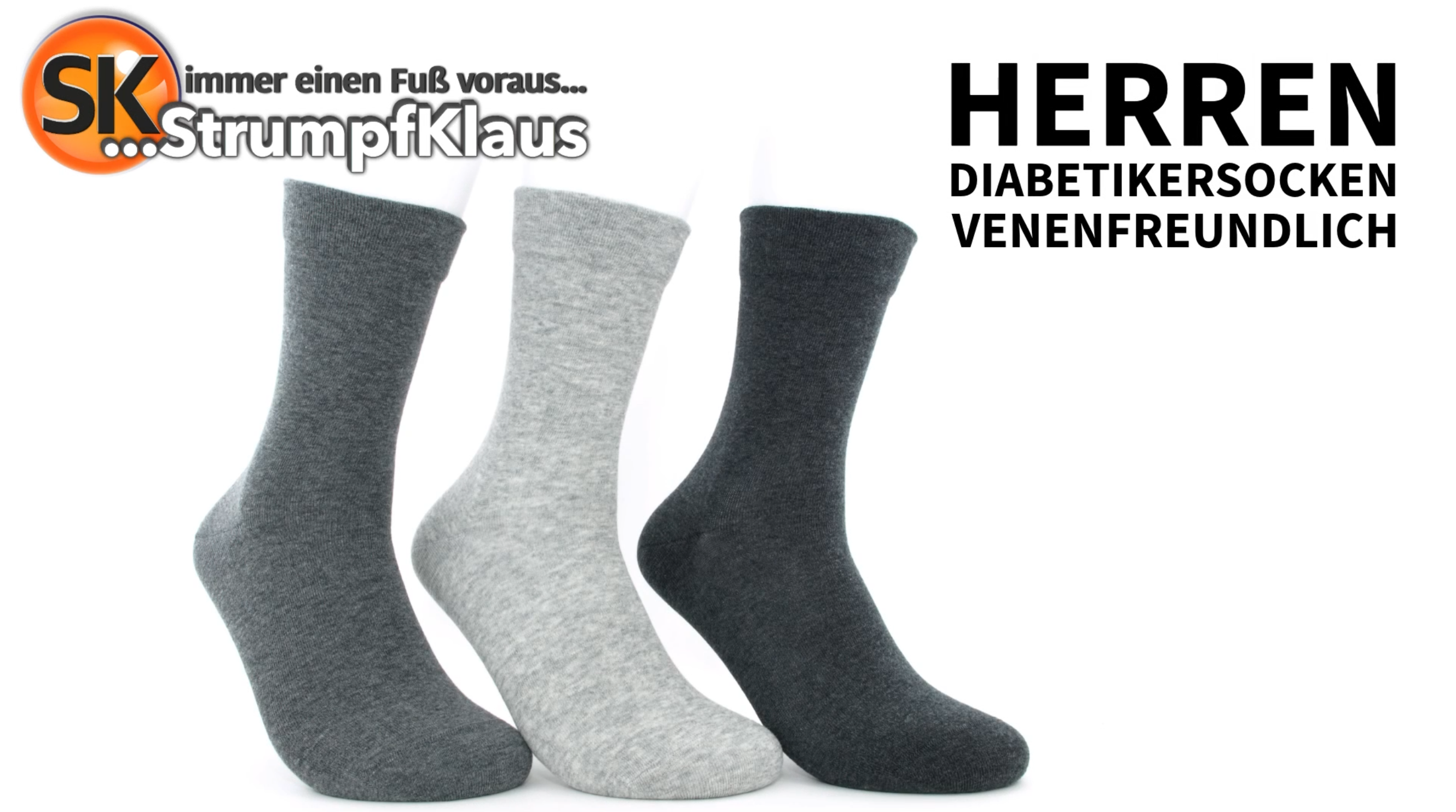 Video: Diabetiker Socken Herren Grautöne