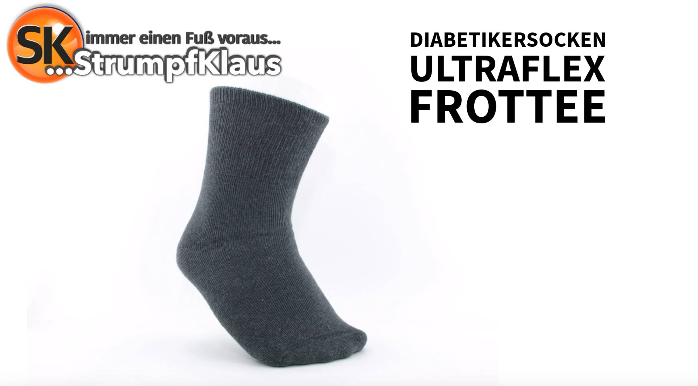 Video: Diabetiker Socken ultralfex Frottee grau Sparpack