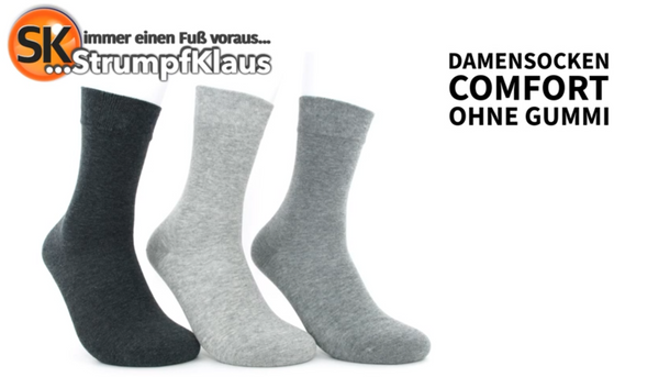 Video: Damensocken ohne Gummi grau