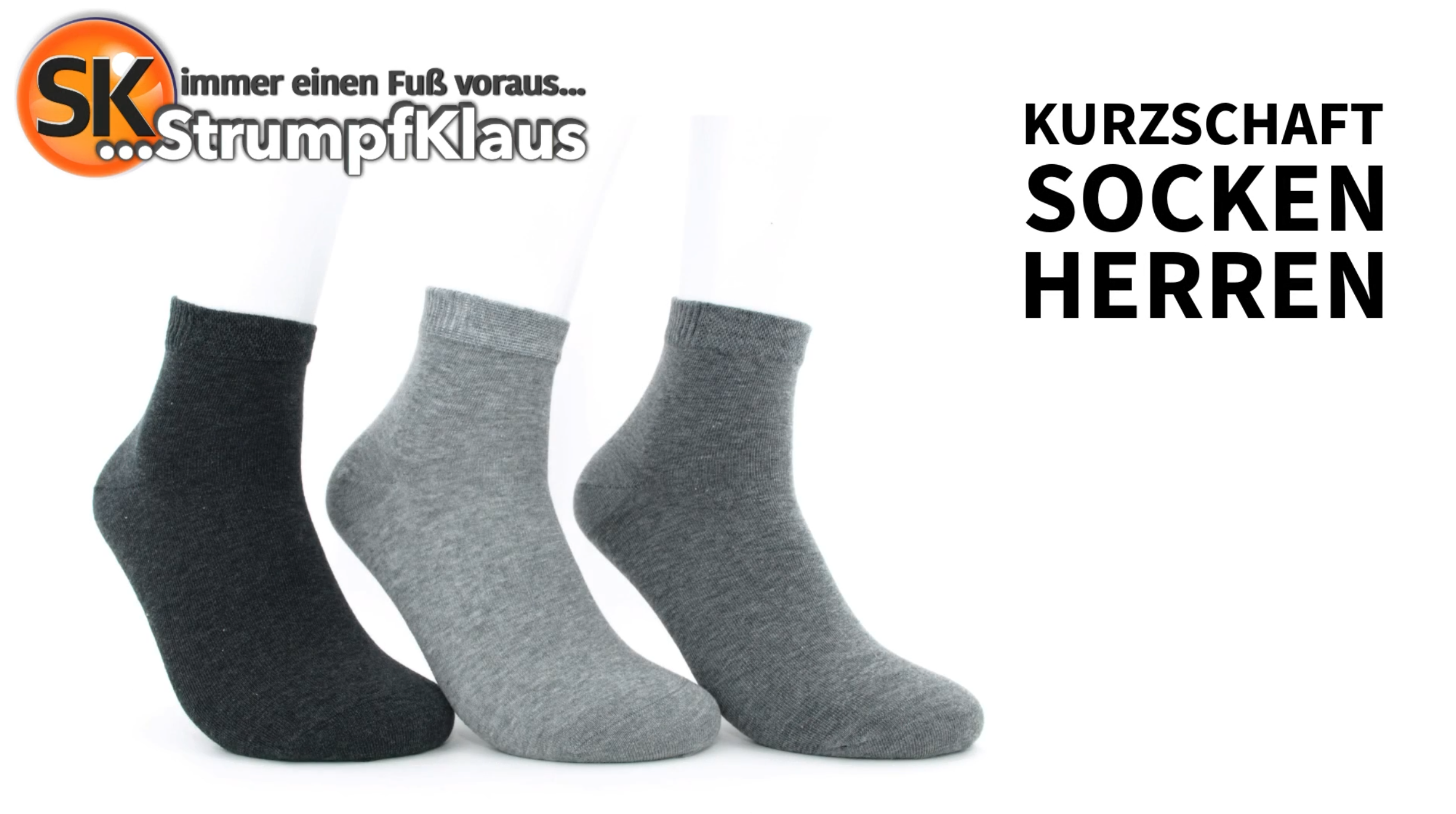 Video: Kurzschaftsocken Herren Grautöne