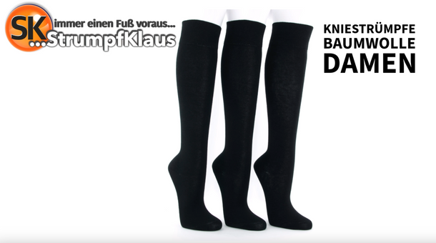 Video: Kniestrümpfe Damen schwarz