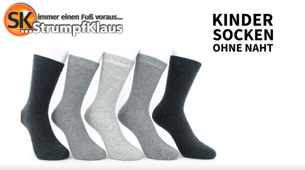 Video: Kindersocken ohne Naht grau