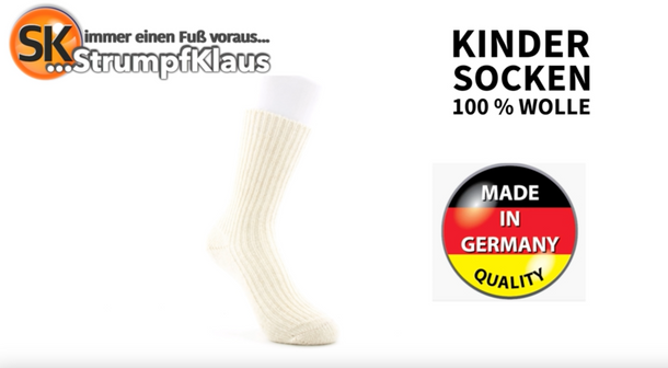 Video: Schafwollsocken Kinder weiß