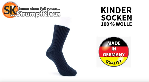 Video: Schafwollsocken Kinder marine