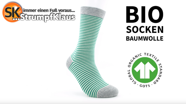 Video: Bio Socken Ringel grün