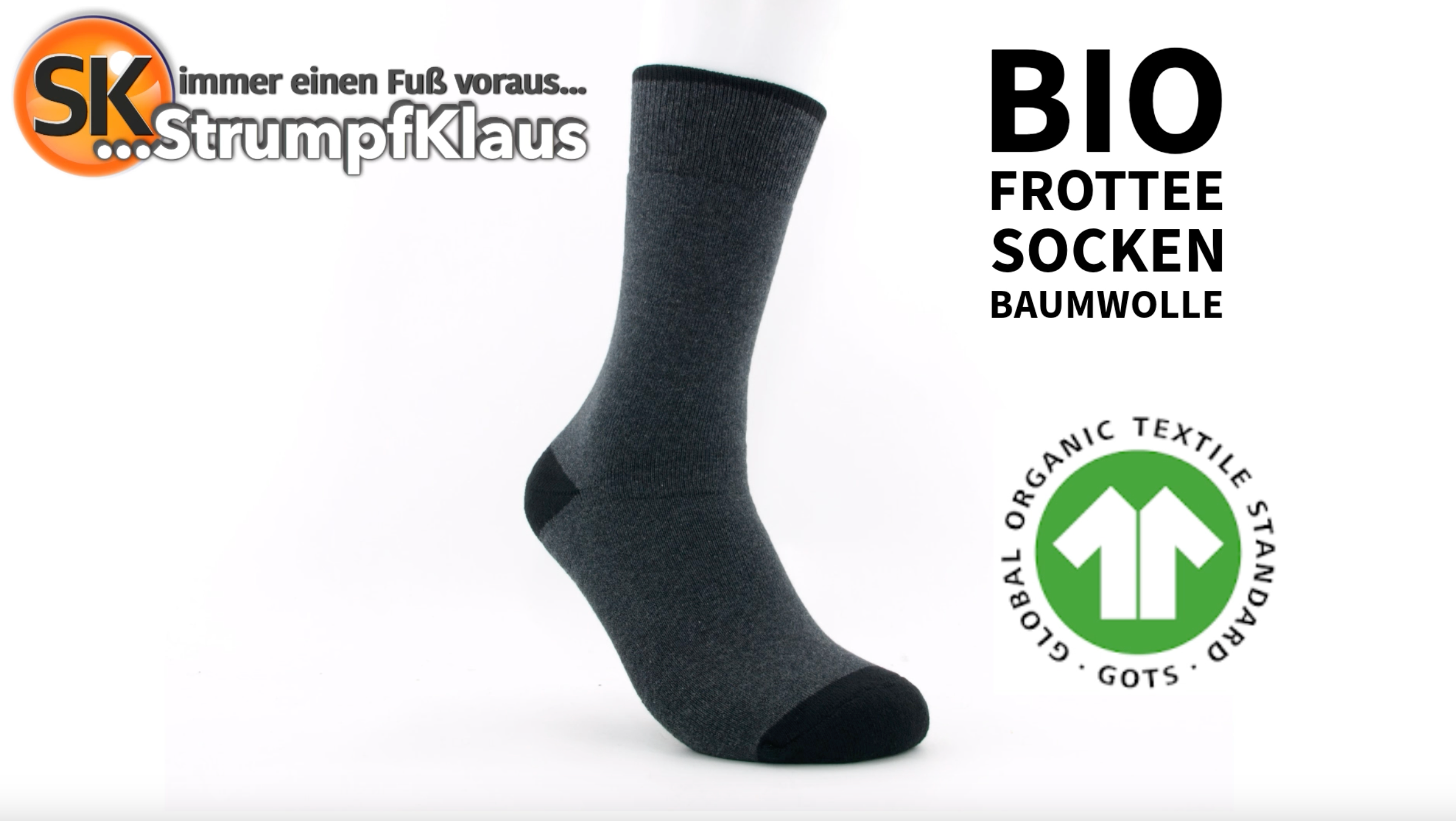 Video: Bio Socken Frottee anthrazit