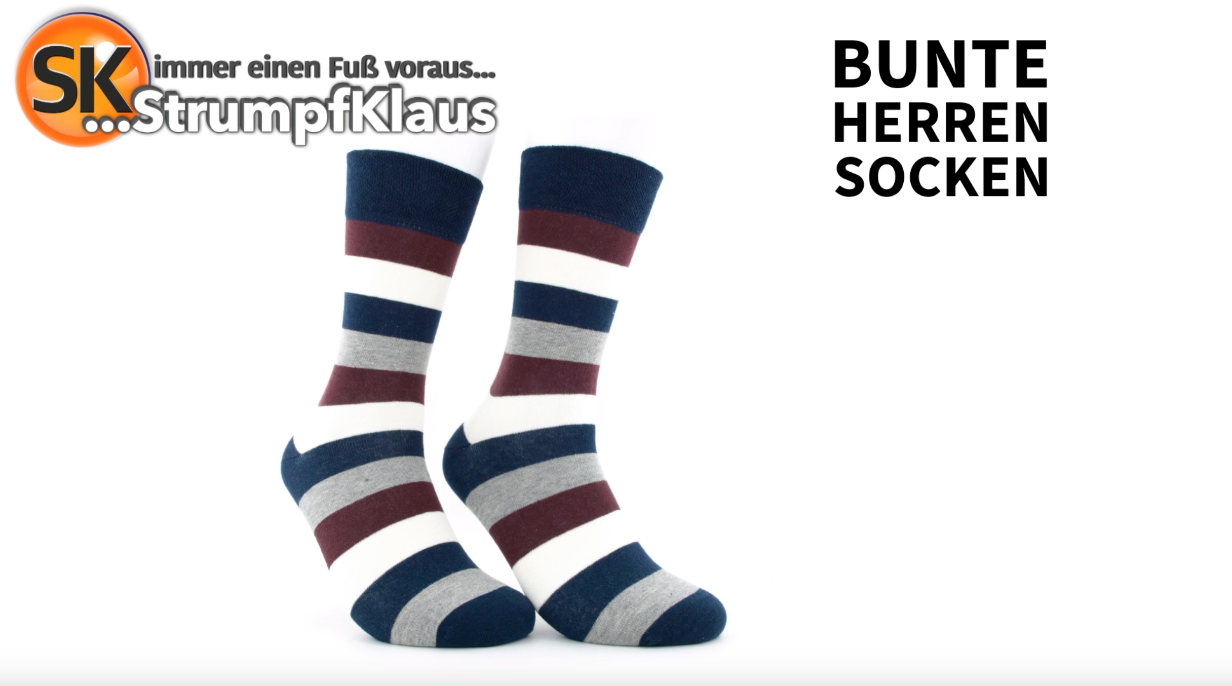 Video: Bunte Herrensocken Streifen marine