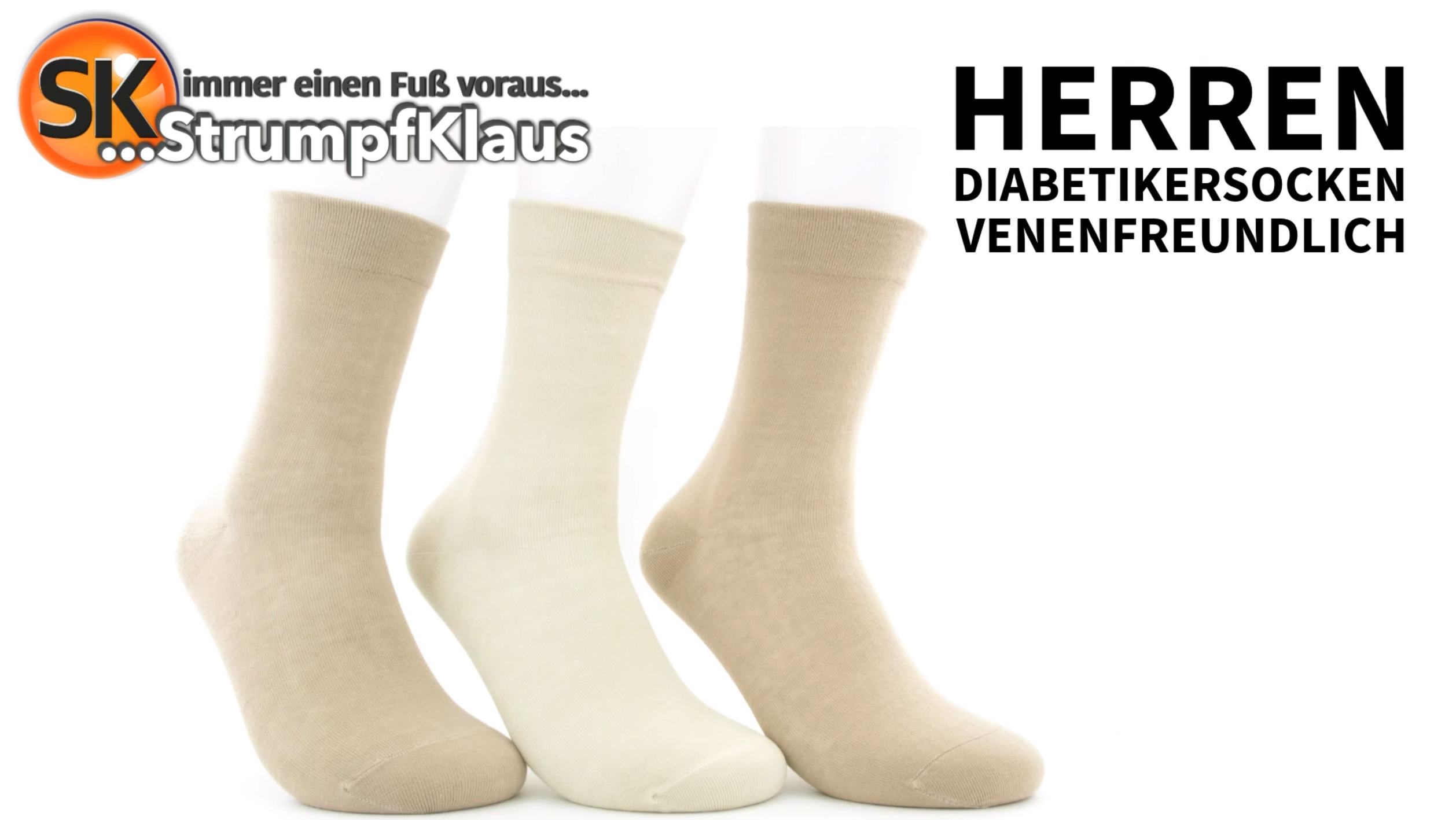 Video: Diabetiker Socken Herren venenfreundlich beige