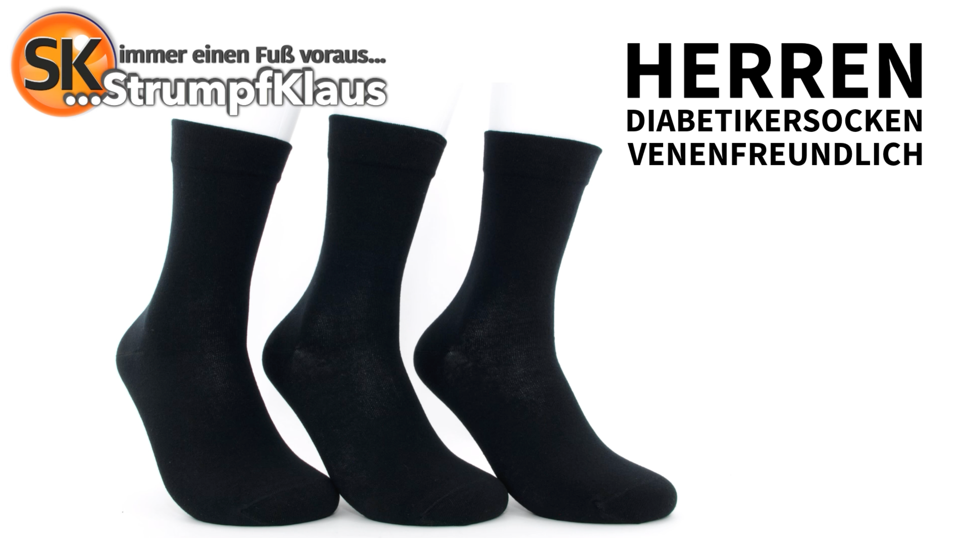 Video: Diabetiker Socken Herren venenfreundlich schwarz