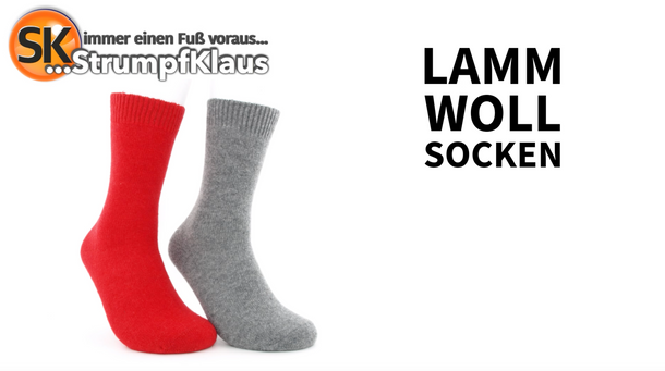 Video: Lammwolle Socken rot