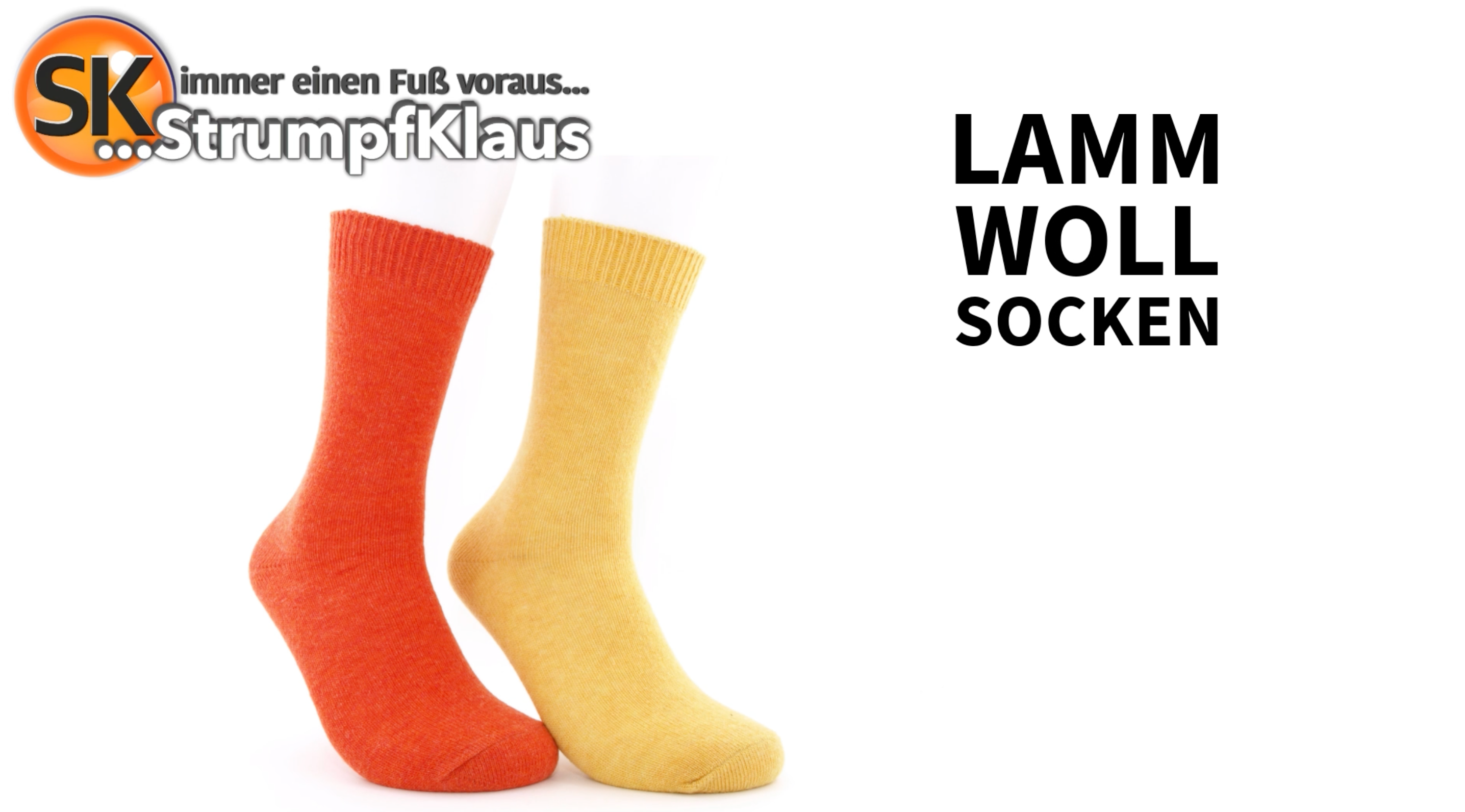 Video: Lammwolle Socken orange